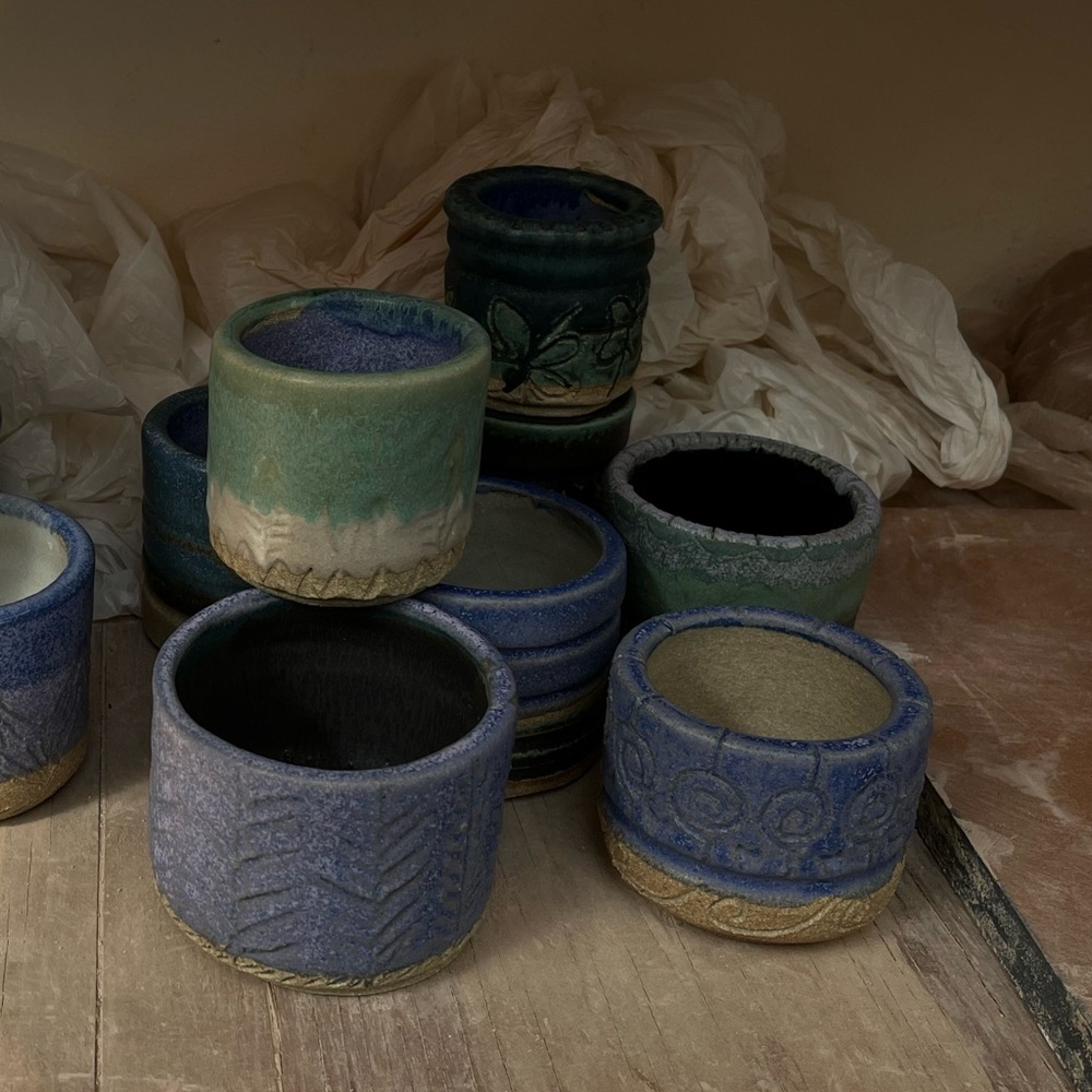 Handcrafted Ceramic Collection - Blue and Green